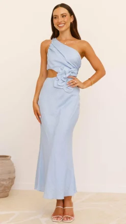SASHA (BNE) Dresses|Maxi^Bloom One Shoulder Cut Out Maxi Dress - Blue
