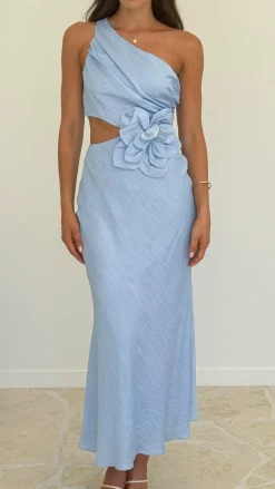 SASHA (BNE) Dresses|Maxi^Bloom One Shoulder Cut Out Maxi Dress - Blue