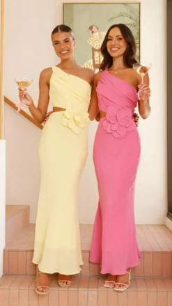 SASHA (BNE) Dresses|Maxi^Bloom One Shoulder Cut Out Maxi Dress - Hot Pink