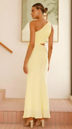 SASHA (BNE) Dresses|Maxi^Bloom One Shoulder Cut Out Maxi Dress - Yellow