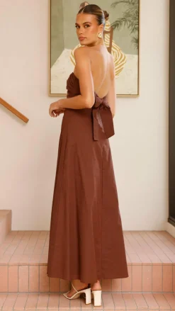 Main St Dresses|Midi^Bolivia Strapless Midi Dress - Chocolate