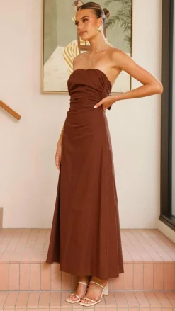 Main St Dresses|Midi^Bolivia Strapless Midi Dress - Chocolate