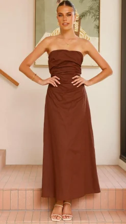 Main St Dresses|Midi^Bolivia Strapless Midi Dress - Chocolate