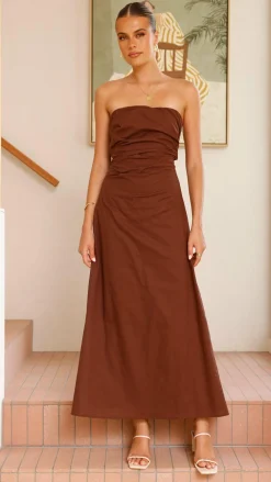 Main St Dresses|Midi^Bolivia Strapless Midi Dress - Chocolate