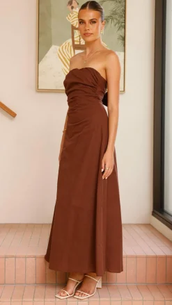 Main St Dresses|Midi^Bolivia Strapless Midi Dress - Chocolate