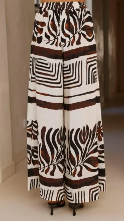 Burans Sets|Bottoms^Briar Wide Leg Pants - Chocolate Abstract