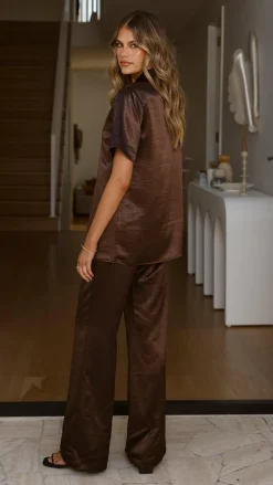 IDS Sets|Tops^Bridget Button Shirt - Chocolate