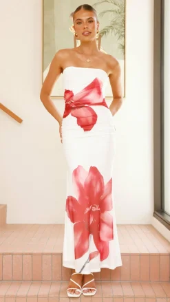 SASHA (BNE) Dresses|Maxi^Brittani Strapless Maxi Dress - White/Red