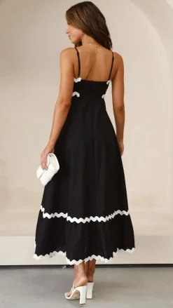 Main St Dresses|Midi^Brodey Midi Dress - Black / White