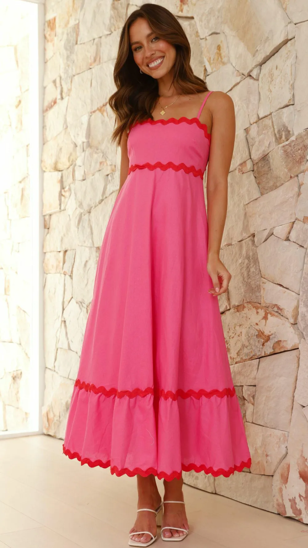 Main St Sale Dresses^Brodey Midi Dress - Pink / Red