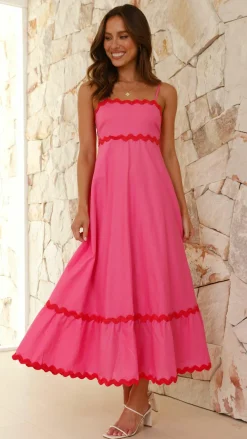 Main St Sale Dresses^Brodey Midi Dress - Pink / Red