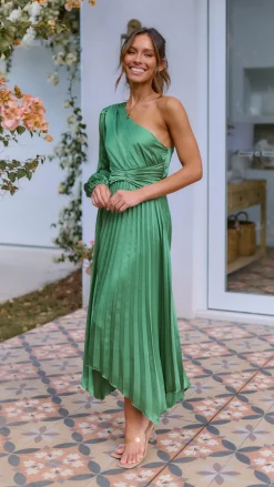 Reverse Sale Evening|Sale Dresses^Brooklyn One Shoulder Midi Dress - Green