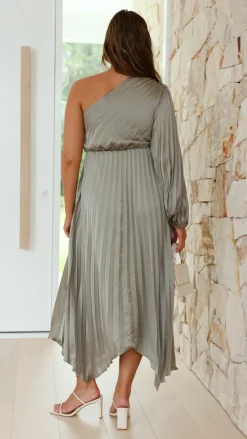 Reverse Sale Evening|Sale Dresses^Brooklyn One Shoulder Midi Dress - Olive