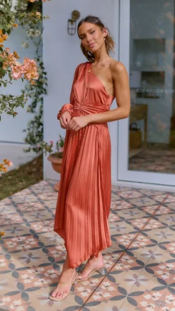 Reverse Sale Evening|Sale Dresses^Brooklyn One Shoulder Midi Dress - Copper