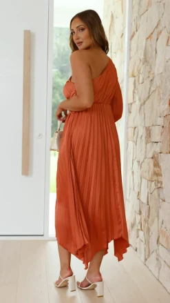 Reverse Sale Evening|Sale Dresses^Brooklyn One Shoulder Midi Dress - Copper