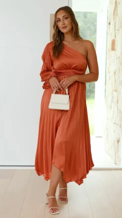 Reverse Sale Evening|Sale Dresses^Brooklyn One Shoulder Midi Dress - Copper