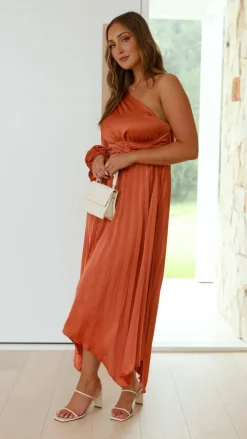 Reverse Sale Evening|Sale Dresses^Brooklyn One Shoulder Midi Dress - Copper