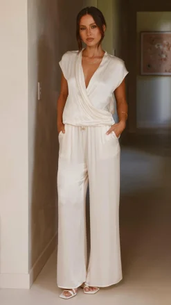 Fashion Allied Sets|Tops^Brylee V Neck Top - Cream
