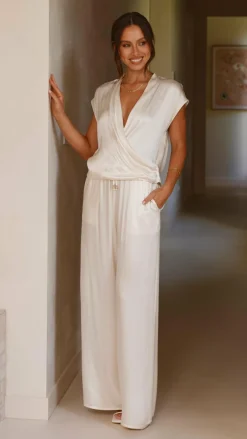 Fashion Allied Sets|Tops^Brylee V Neck Top - Cream