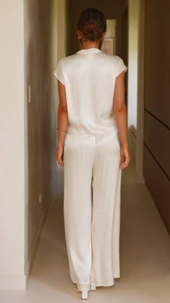 Fashion Allied Sets|Tops^Brylee V Neck Top - Cream
