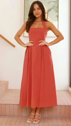 Pink Diamond Dresses|Maxi^Caden Maxi Dress - Rust