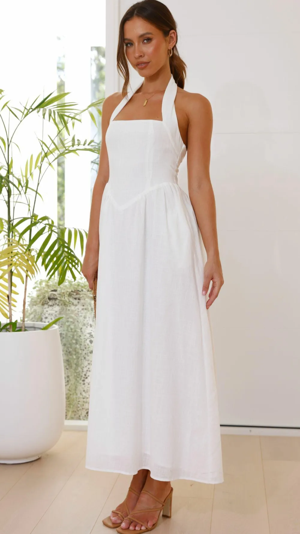 Pink Diamond Dresses|Maxi^Caden Maxi Dress - White