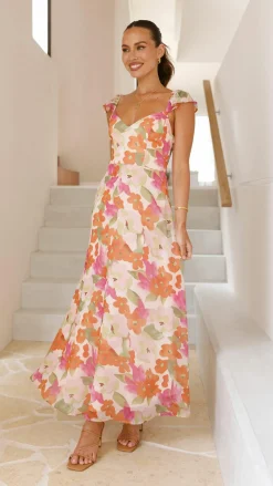LILYWHYT Dresses|Maxi^Calais Maxi Dress - Orange Floral