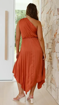 Reverse Sale Evening|Sale Dresses^Cali One Shoulder Midi Dress - Copper