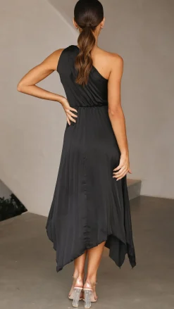 Reverse Sale Evening|Sale Dresses^Cali One Shoulder Midi Dress - Black