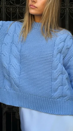 Fashion Allied Knit Tops|Knitwear^Candice Knit Sweater - Blue
