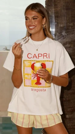 By Frankie Sets|Bottoms^Capri Top and Shorts Set - White/Yellow