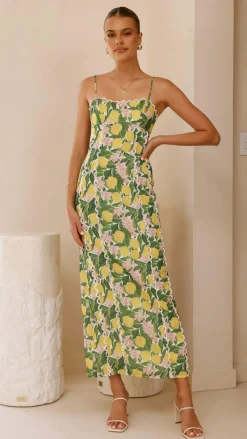 LILYWHYT Dresses|Midi^Carlia Midi Dress - Lemon Print