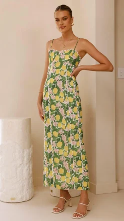LILYWHYT Dresses|Midi^Carlia Midi Dress - Lemon Print