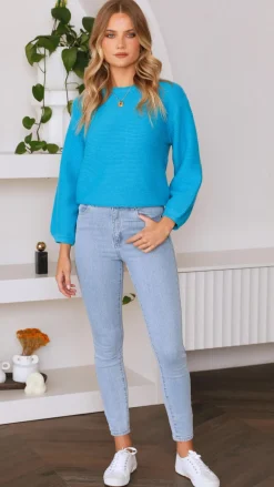 My Girl Knit Tops|Knitwear^Carmel Knit - Blue
