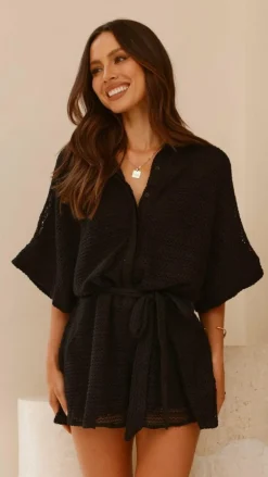Desire Playsuits^Carmen Playsuit - Black