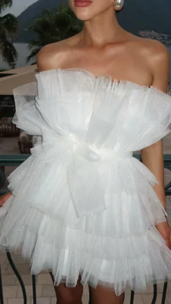 Pink Diamond Hen'S Collection|Mini^Carrie Mini Dress - White