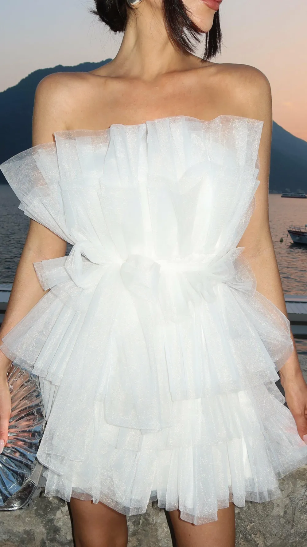 Pink Diamond Hen'S Collection|Mini^Carrie Mini Dress - White