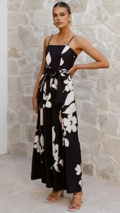 Style State Jumpsuits^Carson Front Split Strapless Jumpsuit - Black Floral