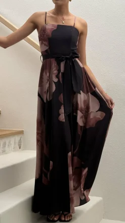 Style State Dresses|Maxi^Carson Maxi Dress - Black/Wine Floral