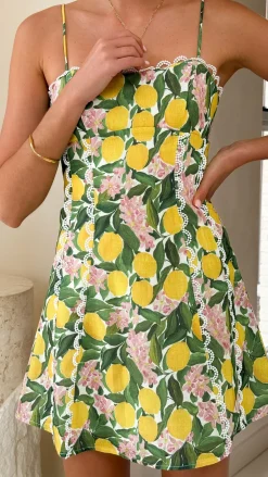 LILYWHYT Dresses|Mini^Cartia Mini Dress - Lemon Print