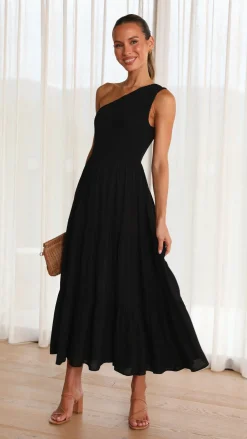 Iris Maxi Dresses|Midi^Cassy Midi Dress - Black