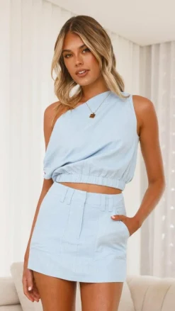 YH AND CO Sets|Bottoms^Charla Mini Skort - Blue