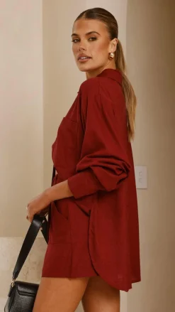 YH AND CO Sets^Charla Mini Skort - Burgundy