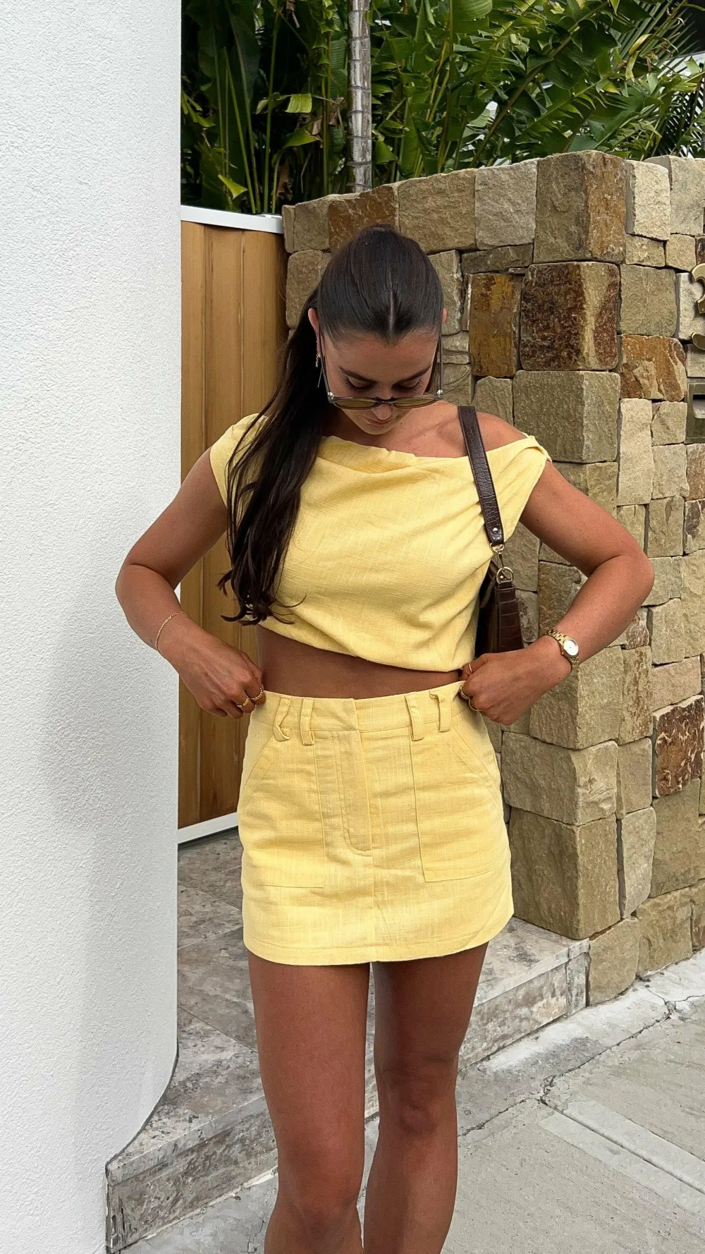 YH AND CO Sets^Charla Mini Skort - Yellow