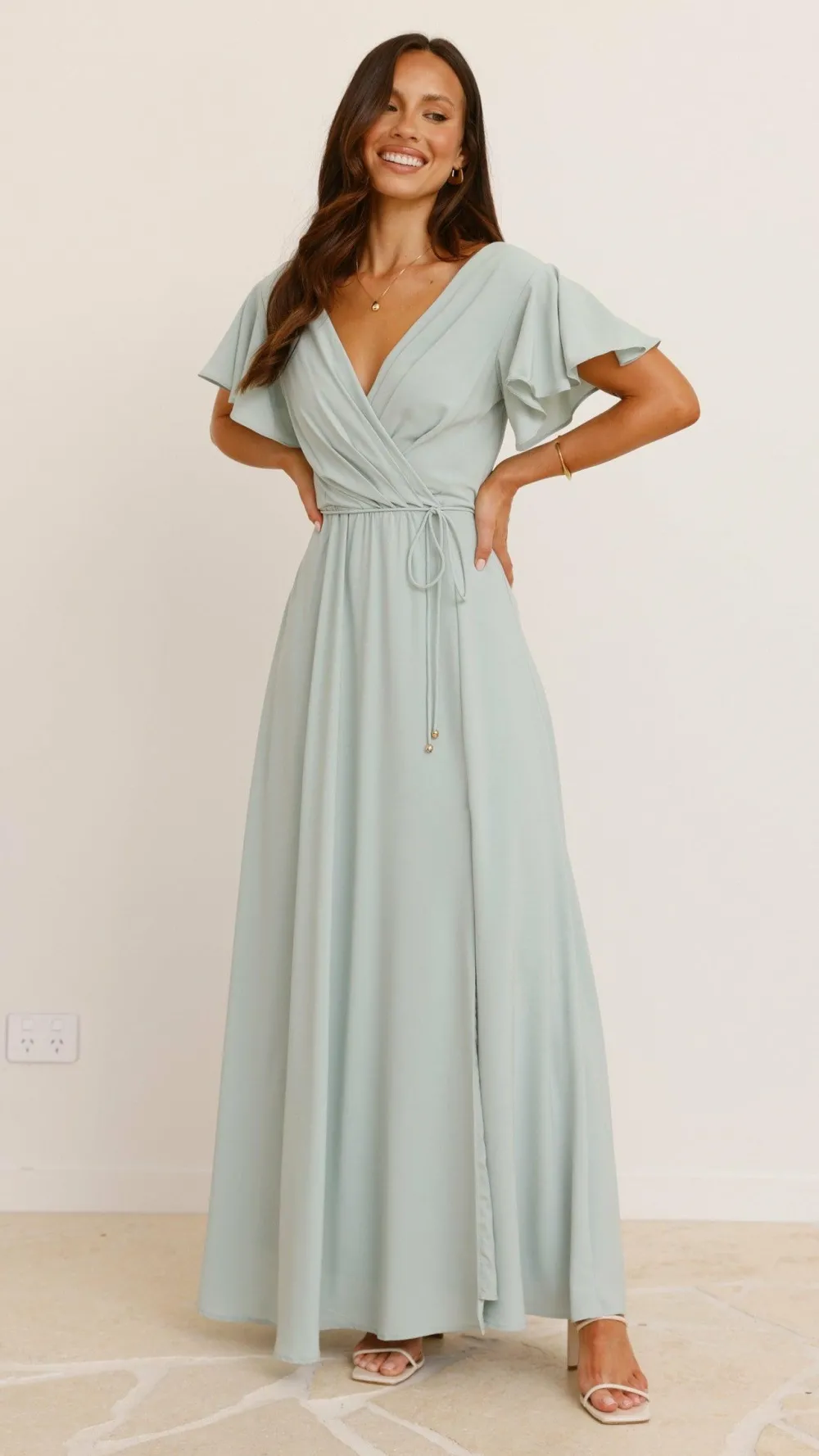 LILYWHYT Mi Amore|Dresses^Charlize Maxi Dress - Sage