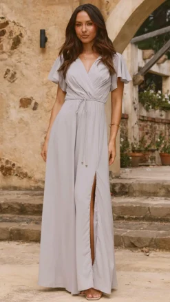 LILYWHYT Sale Evening|Sale Dresses^Charlize Maxi Dress - Silver