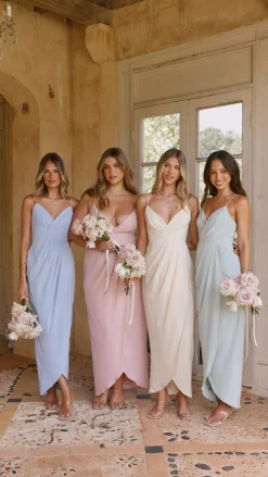 LILYWHYT Mi Amore|Dresses^Charlotte Draped Maxi Dress - Pink
