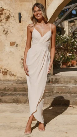 LILYWHYT Mi Amore|Dresses^Charlotte Draped Maxi Dress - Ivory
