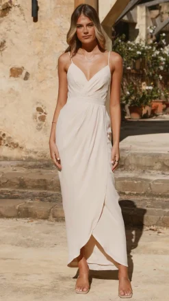 LILYWHYT Mi Amore|Dresses^Charlotte Draped Maxi Dress - Ivory