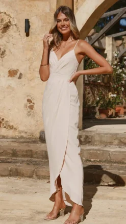 LILYWHYT Mi Amore|Dresses^Charlotte Draped Maxi Dress - Ivory